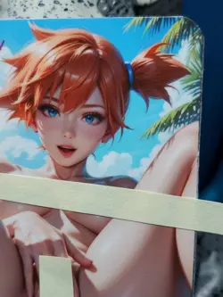 1/1 Only 1 Made Misty Beach Pokemon NSFW Topless Lonestar Customs Waifu Card - Image 3