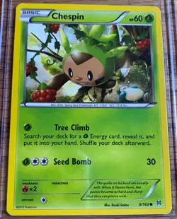 Chespin # 9/162 XY: Breakthrough Set Pokemon Trading Cards TCG Game - Image 1