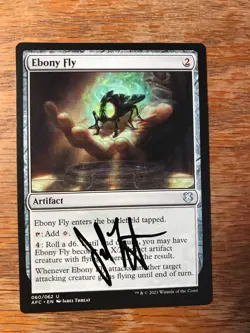 Magic the Gathering MTG Ebony Fly Commander signed NM - Image 2