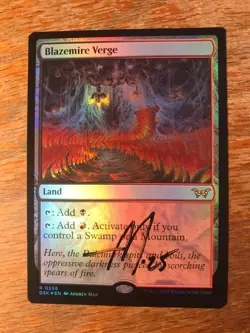 Magic the Gathering MTG foil Blazemire Verge Duskmourn signed NM - Image 1