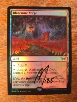 Magic the Gathering MTG foil Blazemire Verge Duskmourn signed NM - Image 2