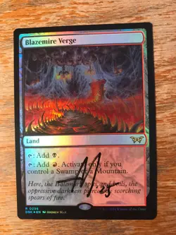 Magic the Gathering MTG foil Blazemire Verge Duskmourn signed NM - Image 1