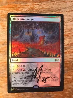 Magic the Gathering MTG foil Blazemire Verge Duskmourn signed NM - Image 2
