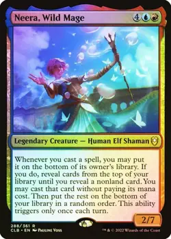 NM Foil Neera, Wild Mage, MTG, Baldur's Gate, Magic the Gathering, 288 - Image 1