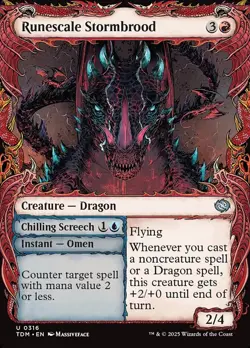 MTG Tarkir Dragonstorm SHOWCASE U Runescale Stormbrood #0316 - Image 1