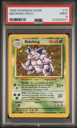 PSA 9 Pokemon 1999 Pokemon (Base Set) Unlimited Nidoking Holo #11 - Image 1