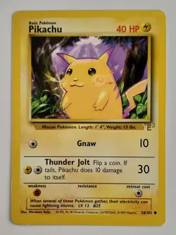 MP - Pokemon Pikachu (Yellow Cheeks) 58/102 - Base Set E3 Stamped Promo - Image 1