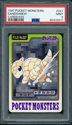 PSA 9 Sandshrew Japanese Carddass No 027 Pokemon 1997 - Image 1
