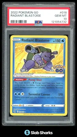 2022 POKEMON SWORD & SHIELD GO #018/078 RADIANT BLASTOISE RARE PSA 10 - Image 1