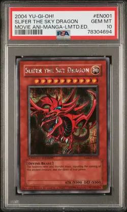 2004 YU-GI-OH! THE MOVIE ANI-MANGA LTD ED #EN001 SLIFER THE SKY DRAGON PSA 10 - Image 1