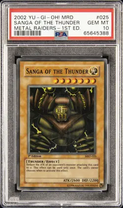 2002 YU-GI-OH! MRD-METAL RAIDERS 1ST ED #025 SANGA OF THE THUNDER PSA 10 - Image 1