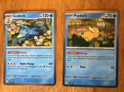 Pokemon TCG Mega Evolution Golduck Psyduck Promo Holographic Holo Cards - Image 1