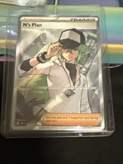 Pokemon TCG N's Plan Full Art Holo Card Black Bolt Secret Rare 163/086 - Image 1