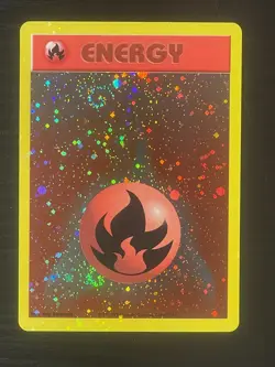Pokemon League Promo Fire Energy Card Near Mint DOUBLE SWIRL Vintage 2000 - Image 1