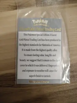Pokemon #06 CHARIZARD Certificate of Authenticity for Gold Card 1999 BK Promo - Image 2