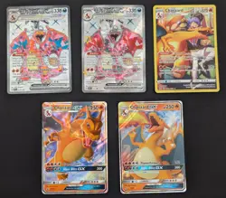 Pokemon TCG Charizard Lot Of 5 Cards OBF Paldean Fates Hidden Fates NM - Image 1