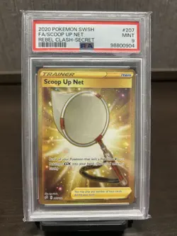 PSA 9 MINT Scoop Up Net 207/192 SECRET RARE HOLO Rebel Clash Pokemon Card 709 - Image 1