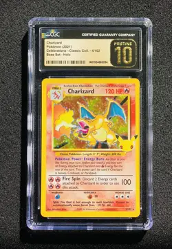 CGC Pristine 10 Charizard 4/102 Holo Pokemon Card Celebrations Base Holo - Image 1