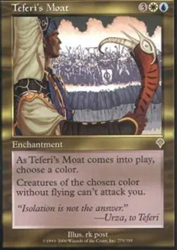 Heavy Play, English MTG Regular Teferi's Moat Invasion Magic the Gathering - Image 1
