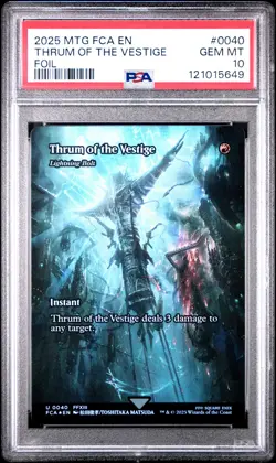 2025 MTG FINAL FANTASY: THROUGH THE AGES FOIL #0040 THRUM OF THE VESTIGE PSA 10 - Image 1