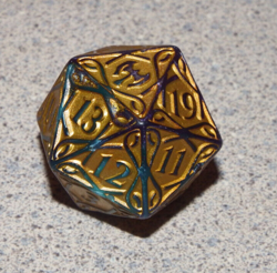 Magic the Gathering MTG Kaldheim Gold Oversized Spindown Die Dice D20 - Image 1