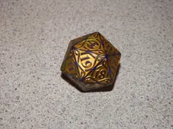 Magic the Gathering MTG Kaldheim Gold Oversized Spindown Die Dice D20 - Image 2