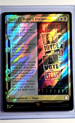 2024 MTG Magic the Gathering PIP Fallout Surge Foil 649 Vault 11 Voter's Dilemma - Image 1