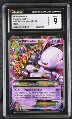 CGC 9 MINT M Mewtwo EX 2015 BREAKthrough 64/162 Holo Pokemon Card - Image 1