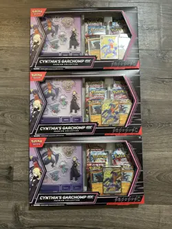Pokemon TCG Cynthia's Garchomp ex Premium Collection Boxes x3 NEW FACTORY SEALED - Image 1