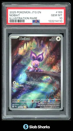 2025 POKEMON JOURNEY TOGETHER - JTG EN #169/159 NOIBAT ILLUSTRATION RARE PSA 10 - Image 1