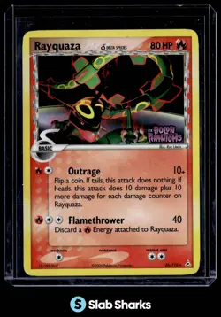 2006 POKEMON EX HOLON PHANTOMS #26/110 RAYQUAZA DELTA SPECIES REVERSE HOLO - Image 1