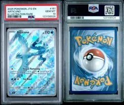 2025 POKEMON JTG EN-JOURNEY TOGETHER ILLUSTRATION RARE #161 ARTICUNO PSA 10 - Image 2