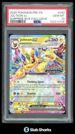 2025 POKEMON PRE EN #030/131 JOLTEON EX SURPRISE BOX EXCLUSIVE PSA 10 - Image 1