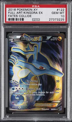 2016 POKEMON XY FATES COLLIDE #122 FULL ART/KINGDRA EX PSA 10 - Image 1