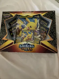 NEW POKEMON TCG: SHINING FATES PIKACHU V BOX | 4 Booster Packs SEALED 820650828690 - Image 1