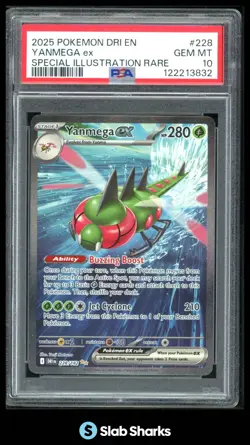 2025 POKEMON DRI EN #228/182 YANMEGA EX SPECIAL ILLUSTRATION RARE PSA 10 - Image 1