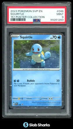 2023 POKEMON SVP EN BLACK STAR PROMOS #048 SQUIRTLE 151 POSTER COLLECTION PSA 9 - Image 1
