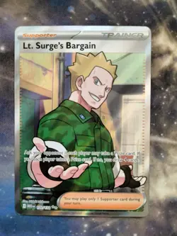 Pokemon TCG Lt. Surge's Bargain Full Art Holo Rare 170/132 Mega Evolutions NM - Image 2