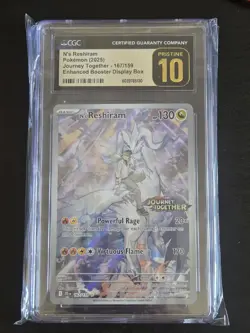 CGC 10 PRISTINE N's Reshiram 167/159 Journey Together Stamped Box Topper Pokemon - Image 1