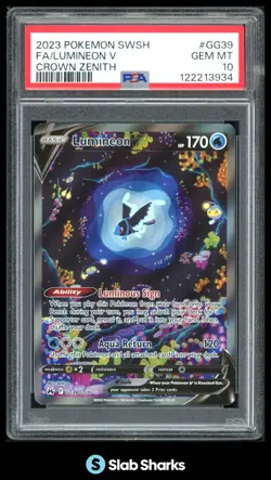 2023 POKEMON CROWN ZENITH #GG39/GG70 LUMINEON V FULL ART GALARIAN GALLERY PSA 10 - Image 1