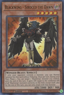 [ULTRA RARE] YuGiOh - Blackwing Sirocco the Dawn - NM/M - BLCR-EN058 - 1st Ed - Image 1