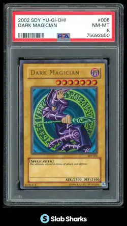 2002 YU-GI-OH! STARTER DECK: YUGI #SDY-006 DARK MAGICIAN ULTRA RARE PSA 8 - Image 1