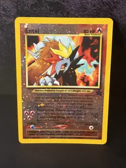 Pokemon Card - Entei #34 Black Star WOTC Movie Promo Reverse Holo - Image 1