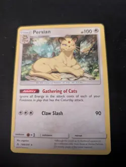 Persian 148/214 Sm-Unbroken Bonds Regular - Pokemon Card - Played - Image 1