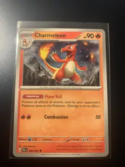 Charmeleon Pokemon Card 008/091 Flare Veil Combustion HP 90 - Image 1