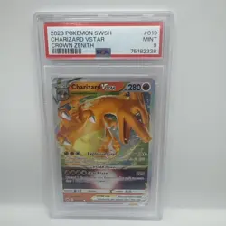 2023 PSA 9 Pokemon SWSH Crown Zenith Charizard Vstar 019/159 Card Mint - Image 1