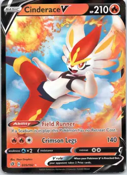 Cinderace V Rebel Clash Full Art Ultra Rare 035/192 Pokemon Card - Image 1