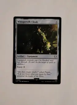 Whispersilk Cloak 0292 Non Foil Uncommon LOTR Commander MTG Near Mint - Image 1