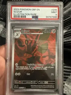 2023 POKEMON OBF EN-OBSIDIAN FLAMES ILLUSTRATION RARE #205 SCIZOR PSA 9 - Image 1