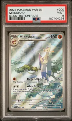 2023 POKEMON PAR EN-PARADOX RIFT ILLUSTRATION RARE #200 MIENSHAO PSA 9 - Image 1